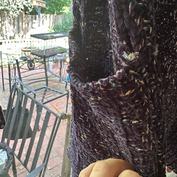 Candies Knit navy blue cardigan with metallic highlights. - Picture 8 of 8